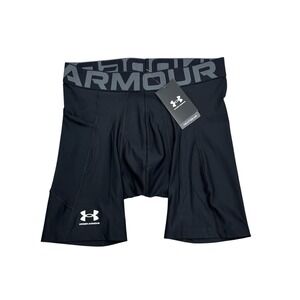 NWT Under Armour Heat Gear 6" Compression Shorts Mens Large Black 1361596-001